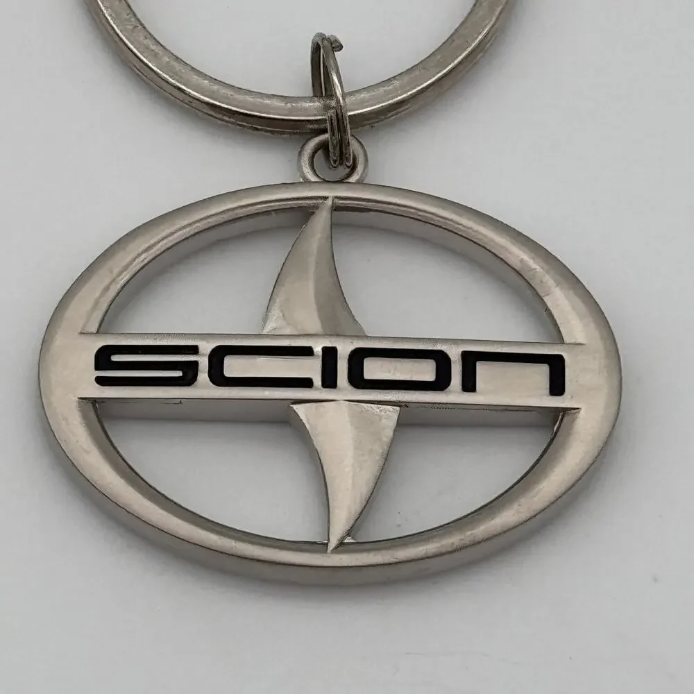 Scion Keychain Key Ring Car Logo Metal Silver Vintage Auto Accessory Gift